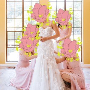 Beautiful Lace and Tulle Fit and Flare Wedding Dress Essense of Australia D3418